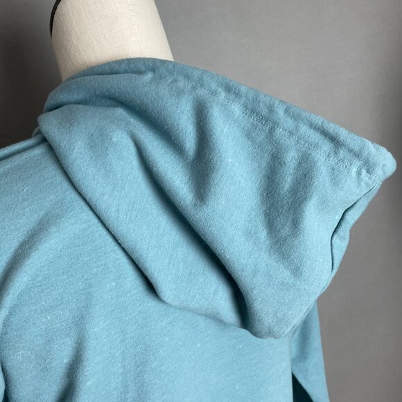 Marika Hoodie Sweatshirt Women Cutout Detail Heather Blue Smoke French Terry Med - Picture 13 of 13